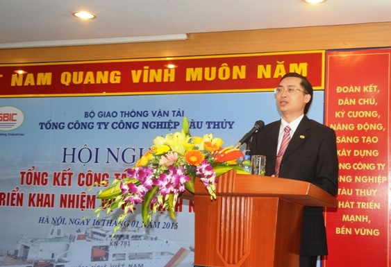 Tổng giám đốc SBIC Vũ Anh Tuấn báo cáo kết quả hoạt động năm 2014, phương hướng, nhiệm vụ năm 2015 của Tổng công ty